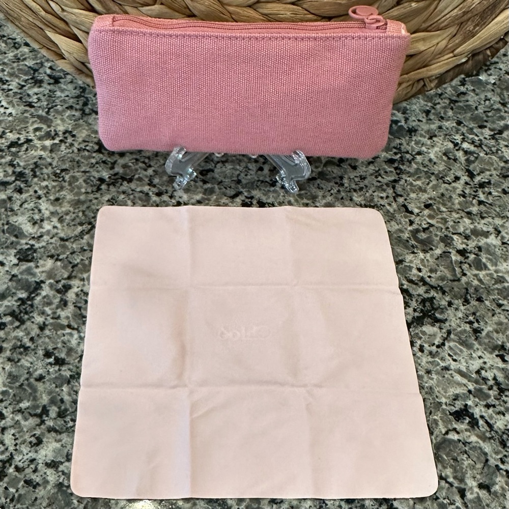 ✨CHLOE LIKE NEW Case Sunglasses Eyewear ORIGINAL Soft Cleaning Cloth Pink - Picture 4 of 11